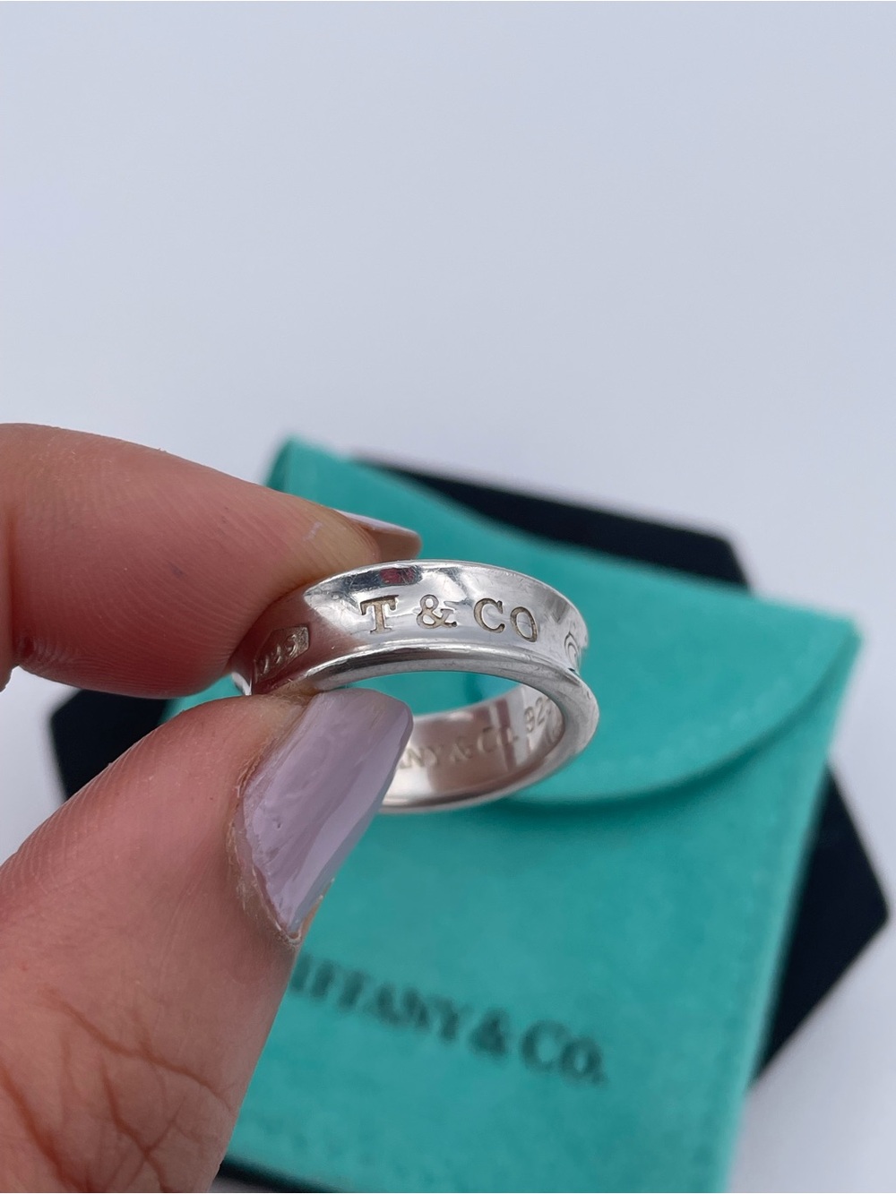 Tiffany & Co. 1837 Sterling Silver 925 Medium Band Ring 1997 Luxury Estate size6 - Picture 3 of 7
